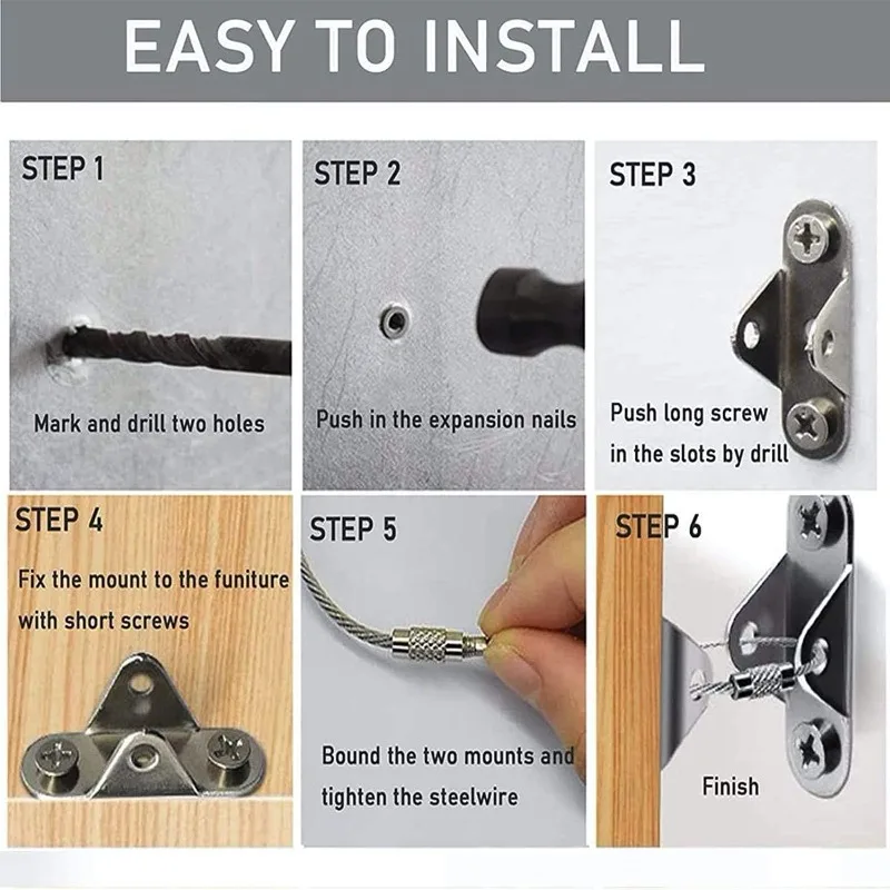 6 Sets Anti Tip Furniture Anch - Earthquake Anchor Strap review and price